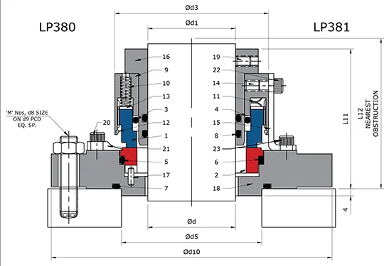 Dry Running Mechanical Seal Technical Drawing