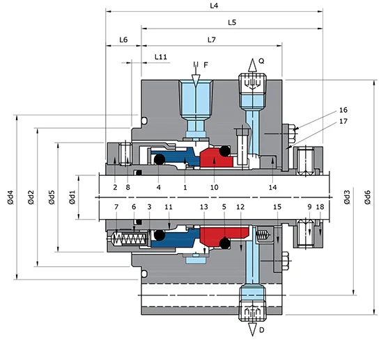 Pusher Mechanical Seal Technical Drawing